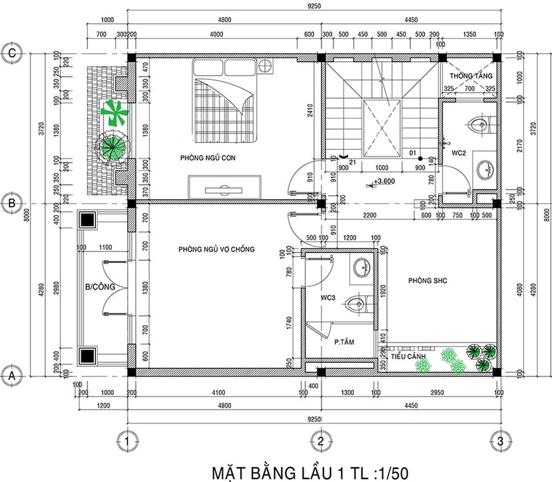 Ban Ve Tret Mau Nha 8x12m 2