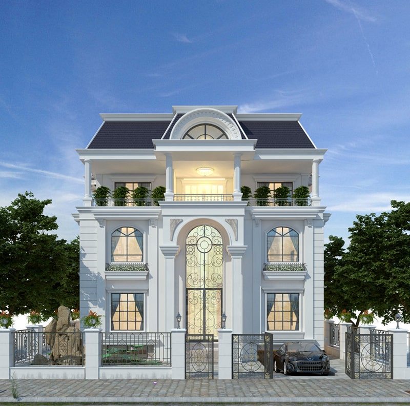 Mẫu biệt thự kiểu Pháp