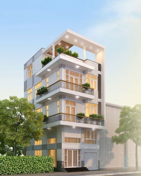 Mẫu nhà 2 mặt tiền kinh doanh