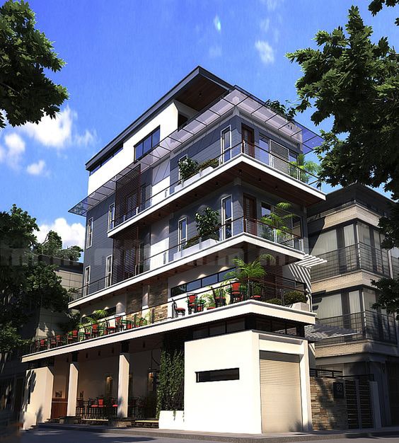 Mẫu nhà 2 mặt tiền kinh doanh