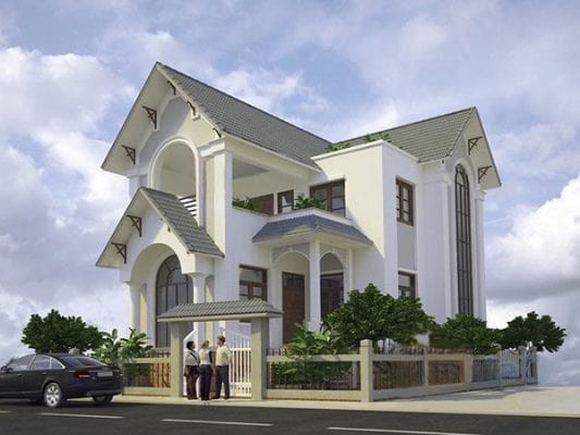 Mẫu nhà 2 tầng chữ L