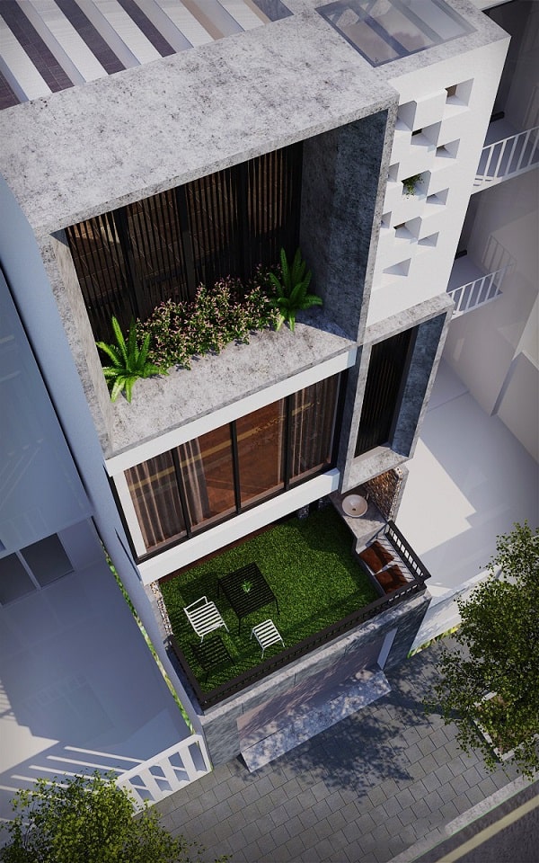 Mẫu nhà ống lệch tầng 4x15m
