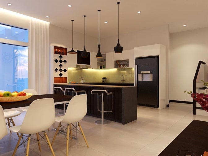 Mẫu nhà ống lệch tầng 4.15m