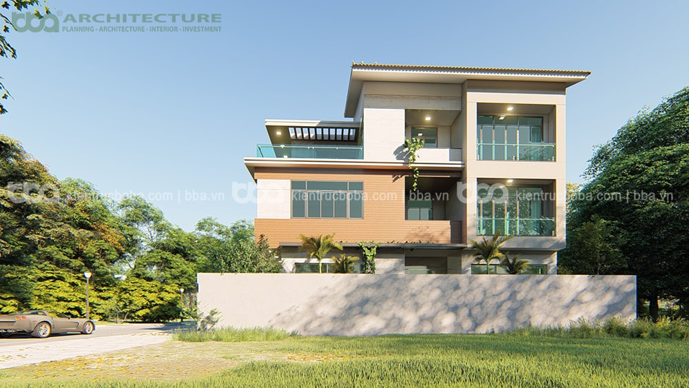 Thiết kế biệt thự 3 tầng mái lệch Mr Thái | Khu dân cư Happy City | Bình Chánh