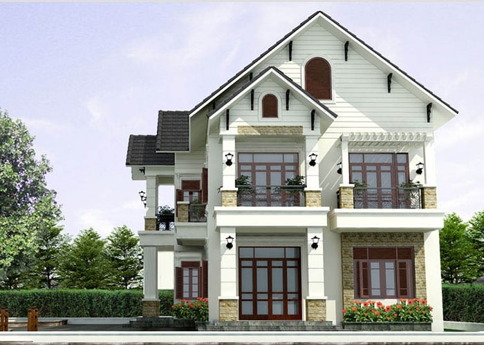 Nhà 2 tầng mái thái