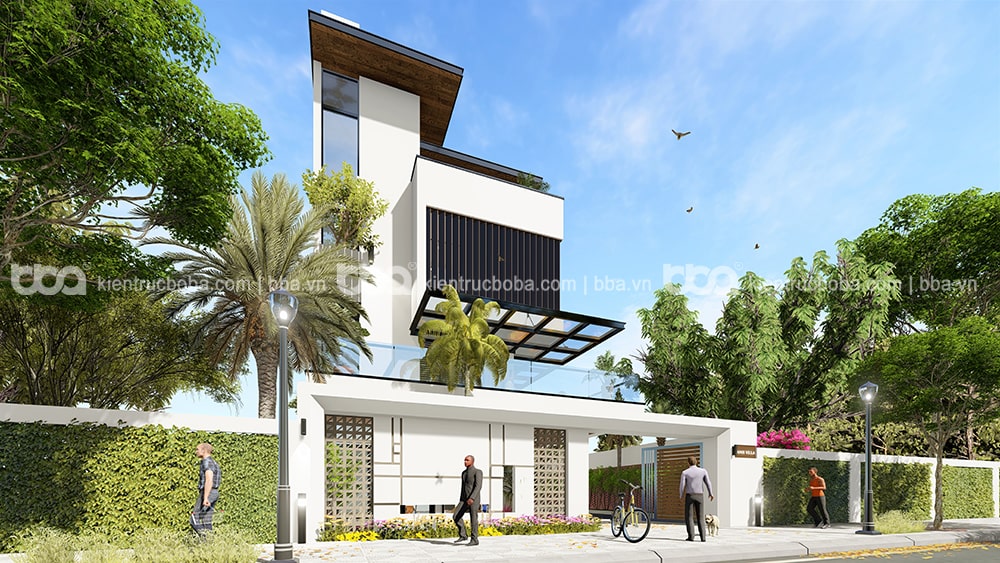 Mẫu thiết kế biệt thự 4 tầng mái bằng hiện đạiMẫu thiết kế biệt thự 4 tầng mái bằng hiện đại
