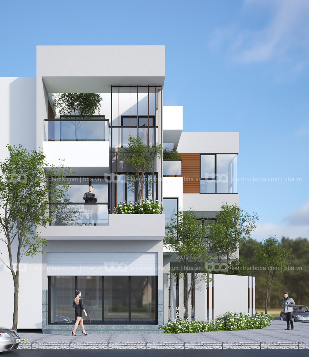 Mẫu thiết kế biệt thự góc 3 tầng 2 mặt tiền