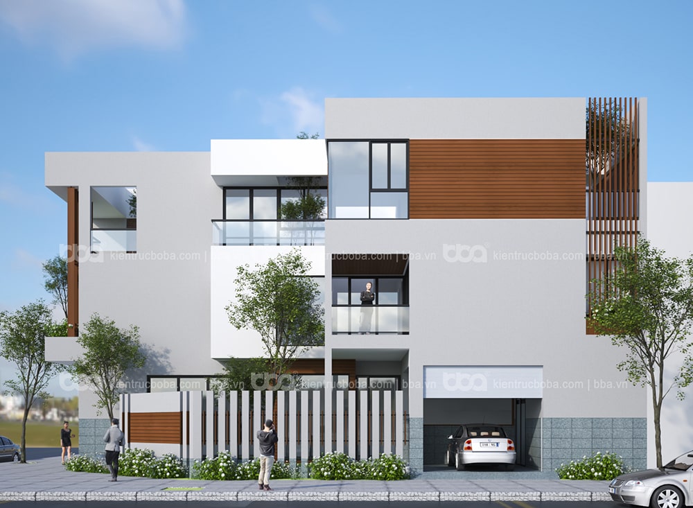 Mẫu thiết kế biệt thự góc 3 tầng 2 mặt tiền